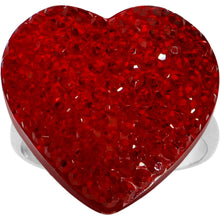 Load image into Gallery viewer, Red Sparkler Heart Adjustable Ring
