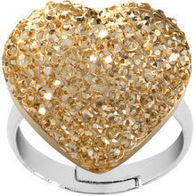 Load image into Gallery viewer, Tawny Sparkler Heart Adjustable Ring
