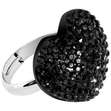 Load image into Gallery viewer, Black Sparkler Heart Adjustable Ring
