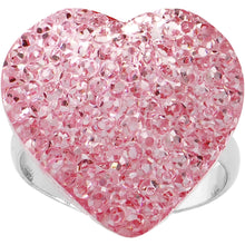 Load image into Gallery viewer, Light Pink Sparkler Heart Adjustable Ring
