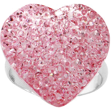 Load image into Gallery viewer, Light Pink Sparkler Heart Adjustable Ring
