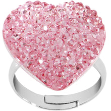 Load image into Gallery viewer, Light Pink Sparkler Heart Adjustable Ring

