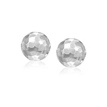 Load image into Gallery viewer, 14k White Gold 7mm Round Faceted Style Stud Earrings

