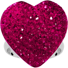 Load image into Gallery viewer, Fuchsia Sparkler Heart Adjustable Ring
