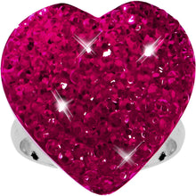 Load image into Gallery viewer, Fuchsia Sparkler Heart Adjustable Ring
