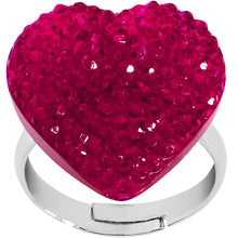 Load image into Gallery viewer, Fuchsia Sparkler Heart Adjustable Ring
