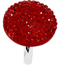 Load image into Gallery viewer, Red Sparkler Round Adjustable Ring

