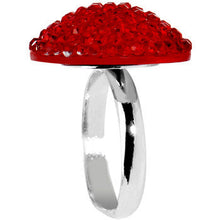 Load image into Gallery viewer, Red Sparkler Round Adjustable Ring

