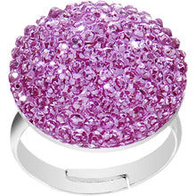 Load image into Gallery viewer, Purple Sparkler Round Adjustable Ring
