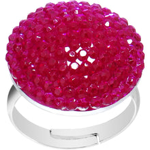 Load image into Gallery viewer, Fuchsia Sparkler Round Adjustable Ring
