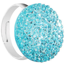 Load image into Gallery viewer, Aqua Sparkler Round Adjustable Ring
