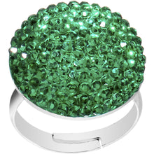 Load image into Gallery viewer, Emerald Green Sparkler Round Adjustable Ring
