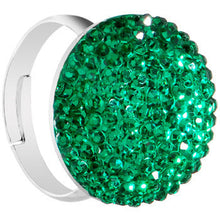 Load image into Gallery viewer, Emerald Green Sparkler Round Adjustable Ring
