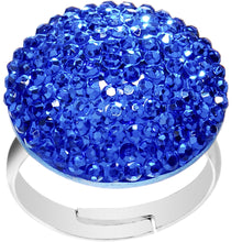 Load image into Gallery viewer, Blue Sparkler Round Adjustable Ring
