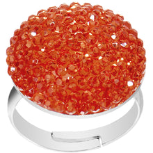 Load image into Gallery viewer, Orange Sparkler Round Adjustable Ring
