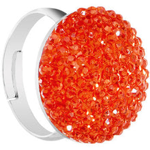 Load image into Gallery viewer, Orange Sparkler Round Adjustable Ring
