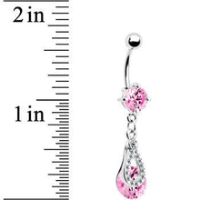 Load image into Gallery viewer, Pink Gem Elegant Drop Belly Ring
