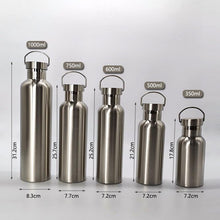 Load image into Gallery viewer, 350/500/750/1000ml Double Wall Stainless Steel Water Bottle Thermos Bottle Keep Hot and Cold Insulated Vacuum Flask for Sport Stainless Steel Water Bottle Double Wall Vacuum Insulated Leak Proof Sports Bottle
