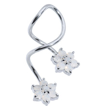 Load image into Gallery viewer, Flower CZ Super Spiral Twister Belly Ring
