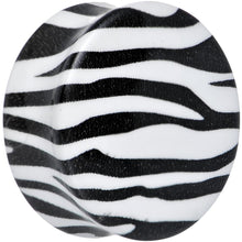 Load image into Gallery viewer, Zebra Print Glow in the Dark Saddle Plug 2G to 1 Inch
