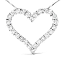 Load image into Gallery viewer, .925 Sterling Silver 2.0 Cttw Diamond Open Heart 18" Pendant Necklace (I-J Color, I2-I3 Clarity)

