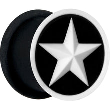 Load image into Gallery viewer, 1/2 Black White Star Silicone Plug
