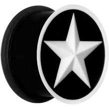 Load image into Gallery viewer, 5/8 Black White Star Silicone Plug
