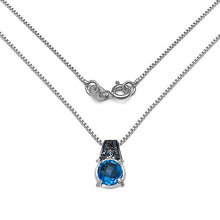 Load image into Gallery viewer, 4.94 Carat Genuine Swiss Blue Topaz, Blue Diamond &amp; White Diamond .925 Sterling Silver Pendant
