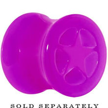 Load image into Gallery viewer, Acrylic Neon Purple Star Tunnel Plug 2G to 20mm
