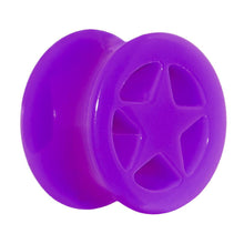 Load image into Gallery viewer, Acrylic Neon Purple Star Tunnel Plug 2G to 20mm
