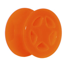Load image into Gallery viewer, Acrylic Neon Orange Star Tunnel Plug 2G to 20mm
