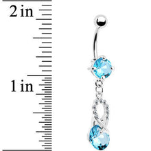 Load image into Gallery viewer, Aqua Gem Crystal Glimmer Drop Belly Ring
