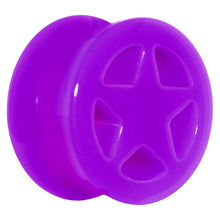 Load image into Gallery viewer, Acrylic Neon Purple Star Tunnel Plug 2G to 20mm
