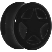 Load image into Gallery viewer, 18mm Acrylic Black Star Tunnel Plug
