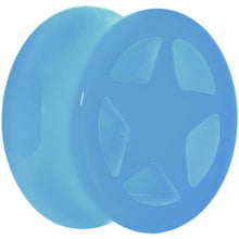 Load image into Gallery viewer, Acrylic Neon Blue Star Tunnel Plug 2G to 20mm
