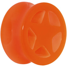 Load image into Gallery viewer, Acrylic Neon Orange Star Tunnel Plug 2G to 20mm

