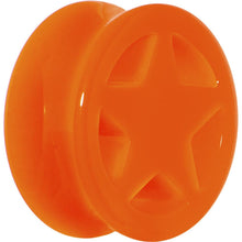 Load image into Gallery viewer, Acrylic Neon Orange Star Tunnel Plug 2G to 20mm
