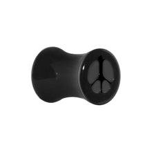Load image into Gallery viewer, Acrylic Black Peace Sign Tunnel Plug 2G to 20mm
