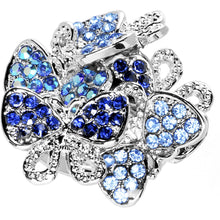 Load image into Gallery viewer, Beautiful Jeweled Cluster Butterfly Adjustable Ring
