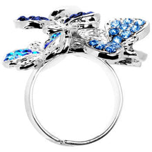 Load image into Gallery viewer, Beautiful Jeweled Cluster Butterfly Adjustable Ring
