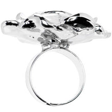 Load image into Gallery viewer, White Jeweled Bloom Flower Adjustable Ring
