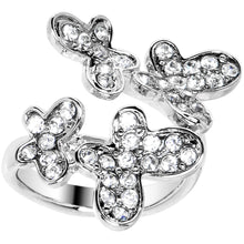 Load image into Gallery viewer, Clear Jeweled Cluster Butterfly Adjustable Ring
