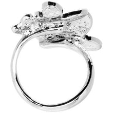 Load image into Gallery viewer, Aqua Jeweled Cluster Butterfly Adjustable Ring
