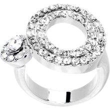 Load image into Gallery viewer, Clear Jeweled Circular Adjustable Ring
