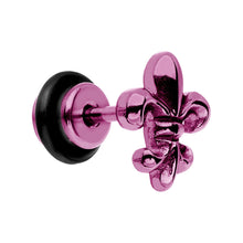 Load image into Gallery viewer, Pink Titanium Fleur De Lis Cheater Plug

