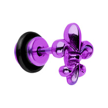 Load image into Gallery viewer, Purple Titanium Fleur De Lis Cheater Plug
