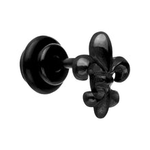 Load image into Gallery viewer, Black Titanium Fleur De Lis Cheater Plug
