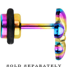 Load image into Gallery viewer, Rainbow Titanium Fleur De Lis Cheater Plug
