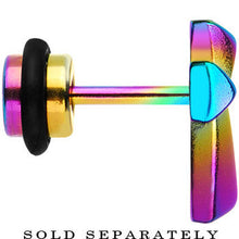 Load image into Gallery viewer, Rainbow Titanium Cross Cheater Plug
