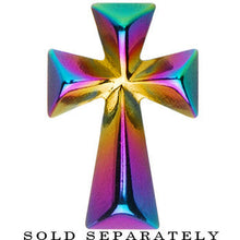 Load image into Gallery viewer, Rainbow Titanium Cross Cheater Plug
